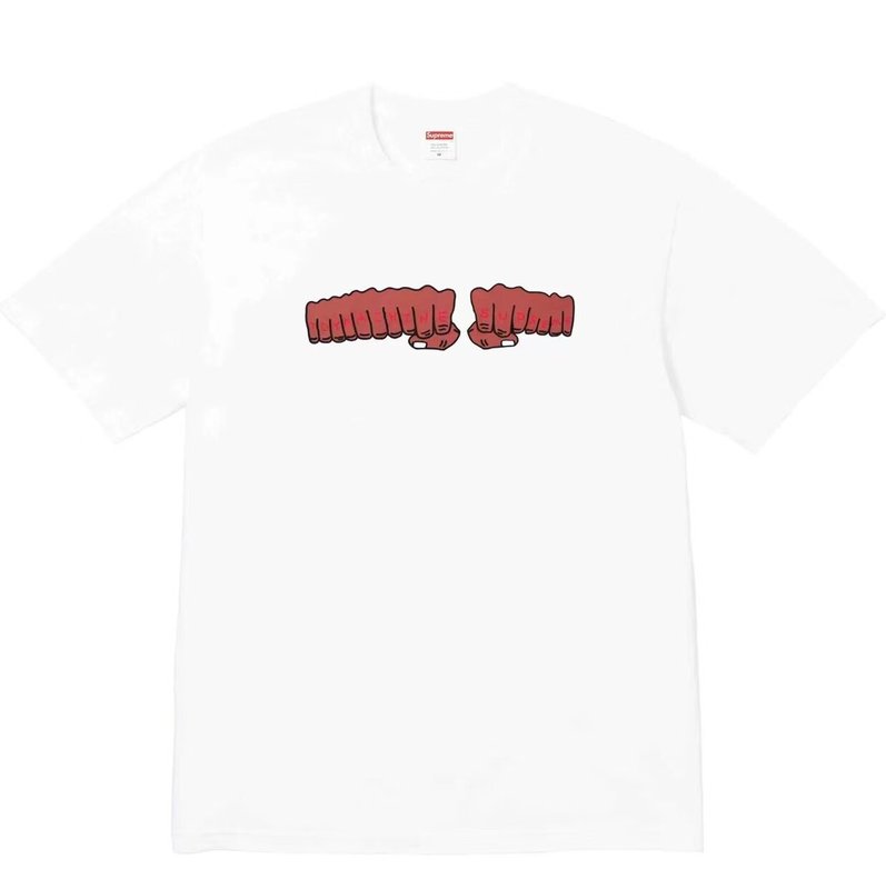 ヨーロッパとアメリカのトレンディなブランド 270 グラム純綿ストリート Sup レタールーズ半袖 Tシャツ男性と女性のクラシックプリントジョイント Tシャツ夏|undefined