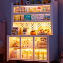 多功能宝宝喂养台卧室靠墙一体收纳柜儿童玩具置物柜多层防尘架子