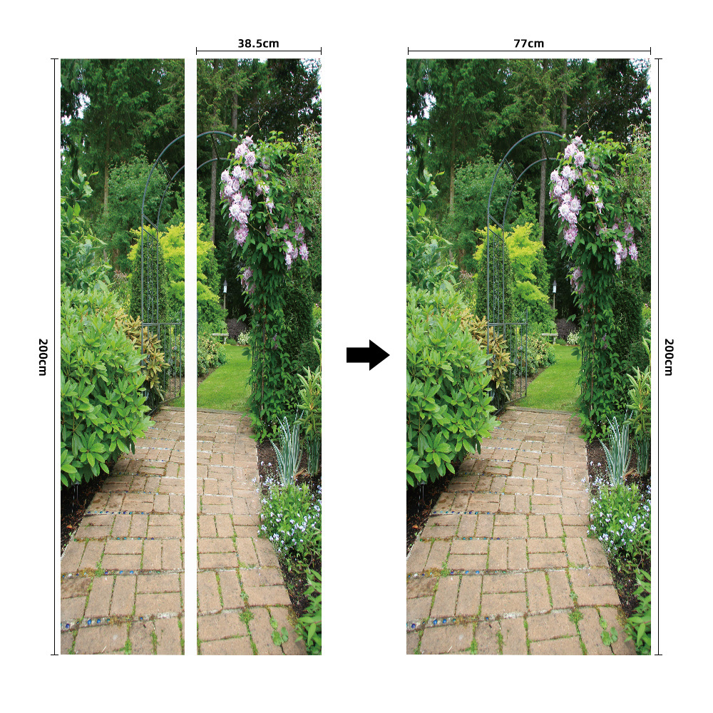 Pegatinas para puertas 3D respetuosas con el medio ambiente, autoadhesivos, fabricantes de origen al por mayor, patrones populares transfronterizos de alta definición, adhesivos para puertas impermeables, a prueba de aceite y antiincrustantes