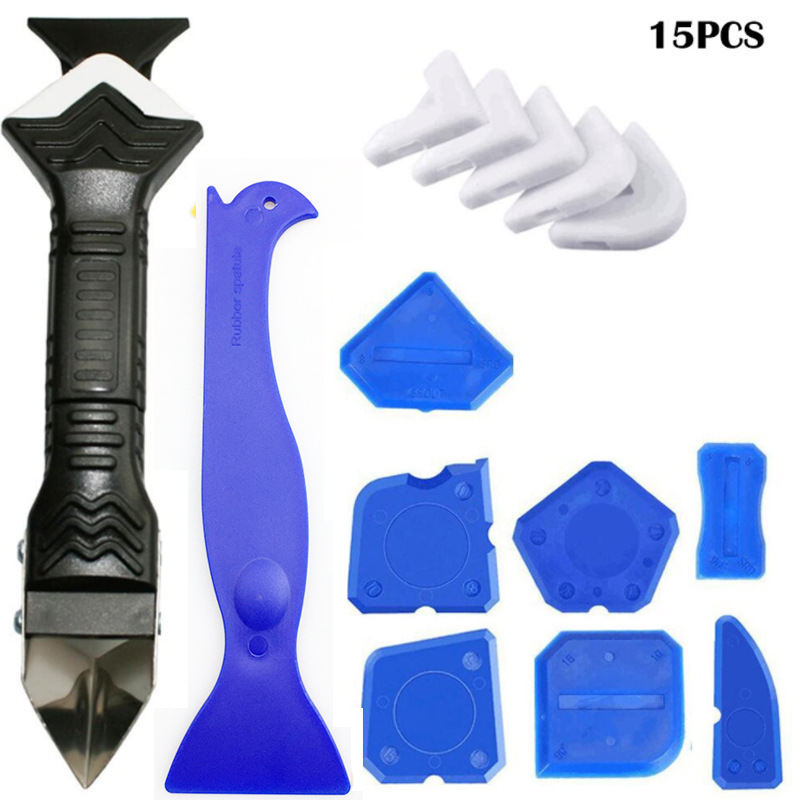 15件套填缝工具3合一金属头刮刀2合一阳勾刀刮胶器除剂刮铲套件