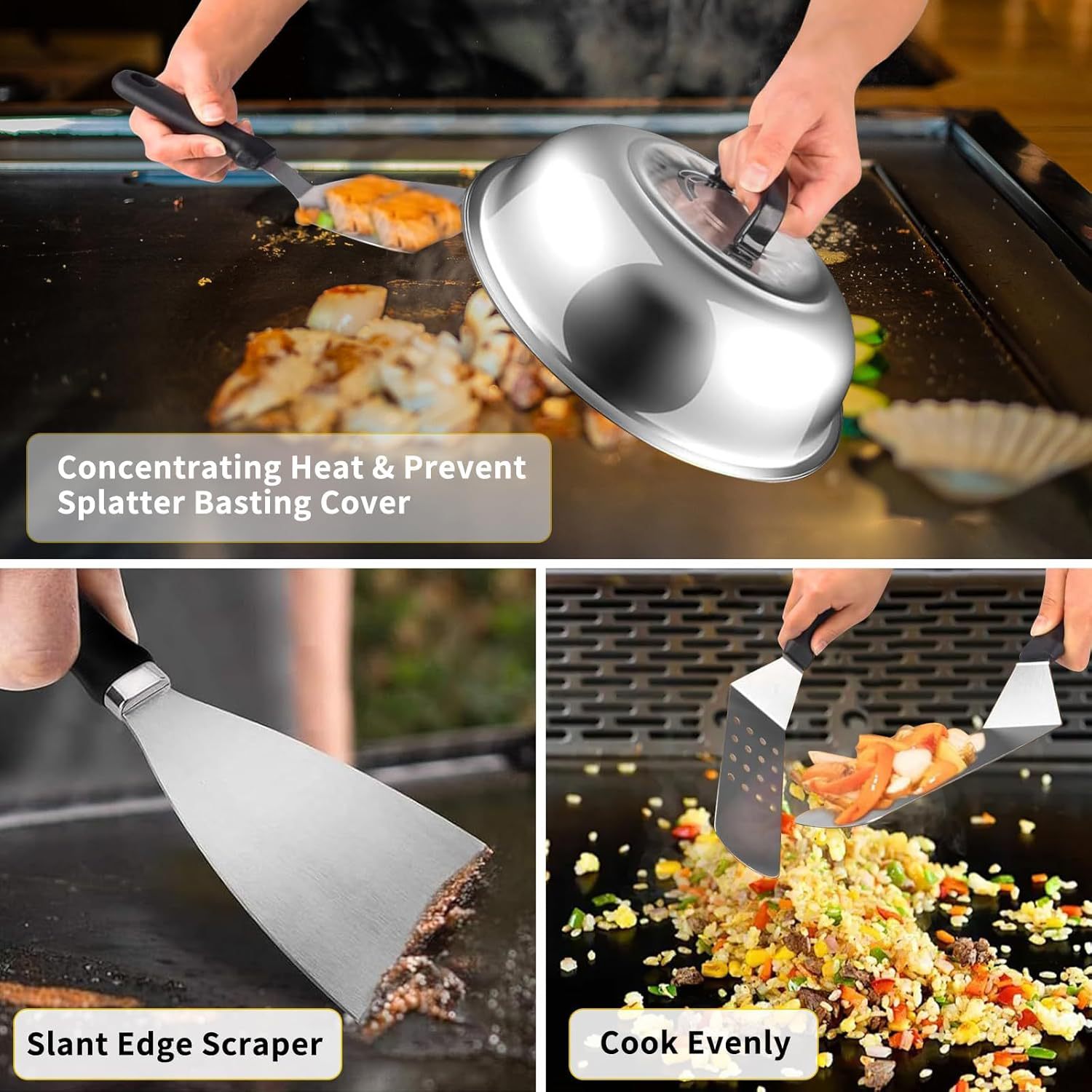 Amazon Hot Sale Kit de herramientas de barbacoa al aire libre Teppanyaki accesorios de parrilla combinados BBQ picnic set de barbacoa