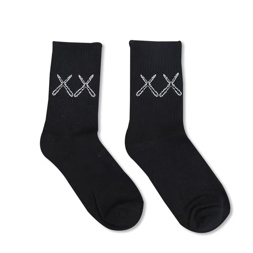 Chaussettes mi-mollet unisexes en pur coton, couleur unie, noir et blanc, style basket-ball, cross-street, 2025d_voghion.com