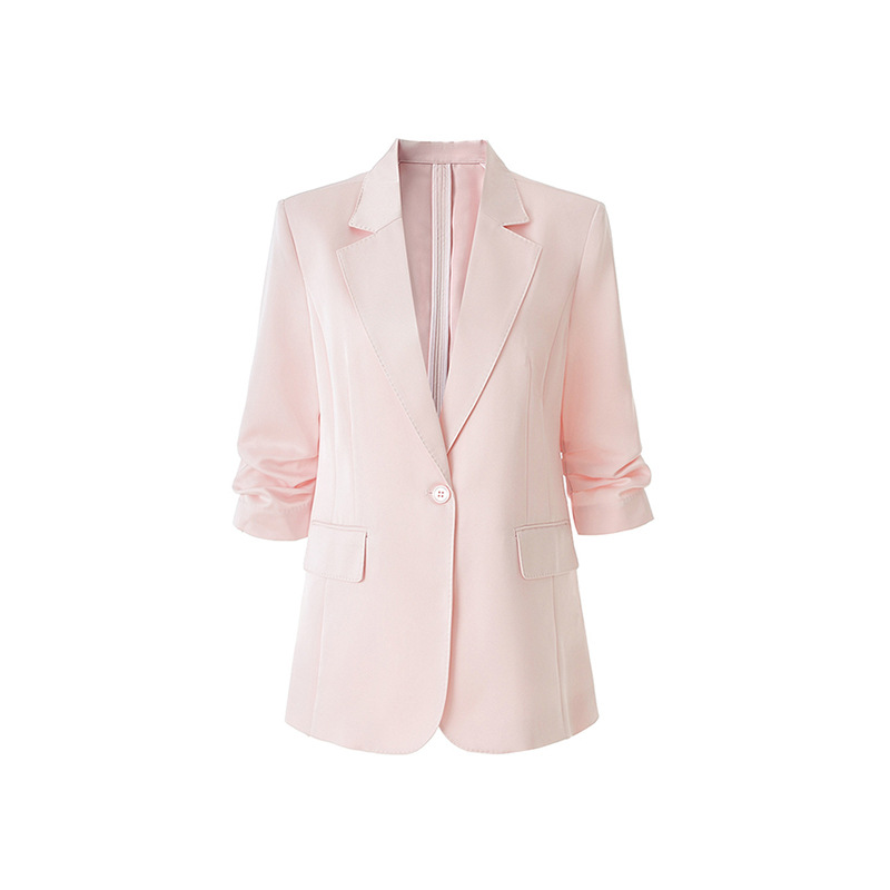 夏季薄款小西服2025新款清凉七分袖时尚百搭通勤女士西装外套