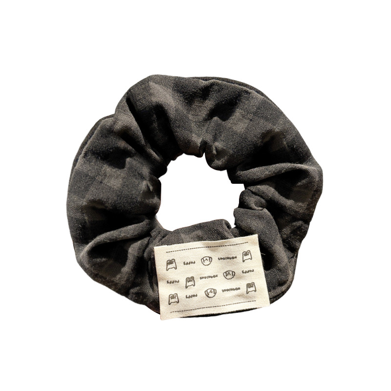 Colegio gris de viento cuadriculado anillo de cabello intestino grueso estudiantes de cabello simple cuerda de cabello universal cuerda de cabello de niña