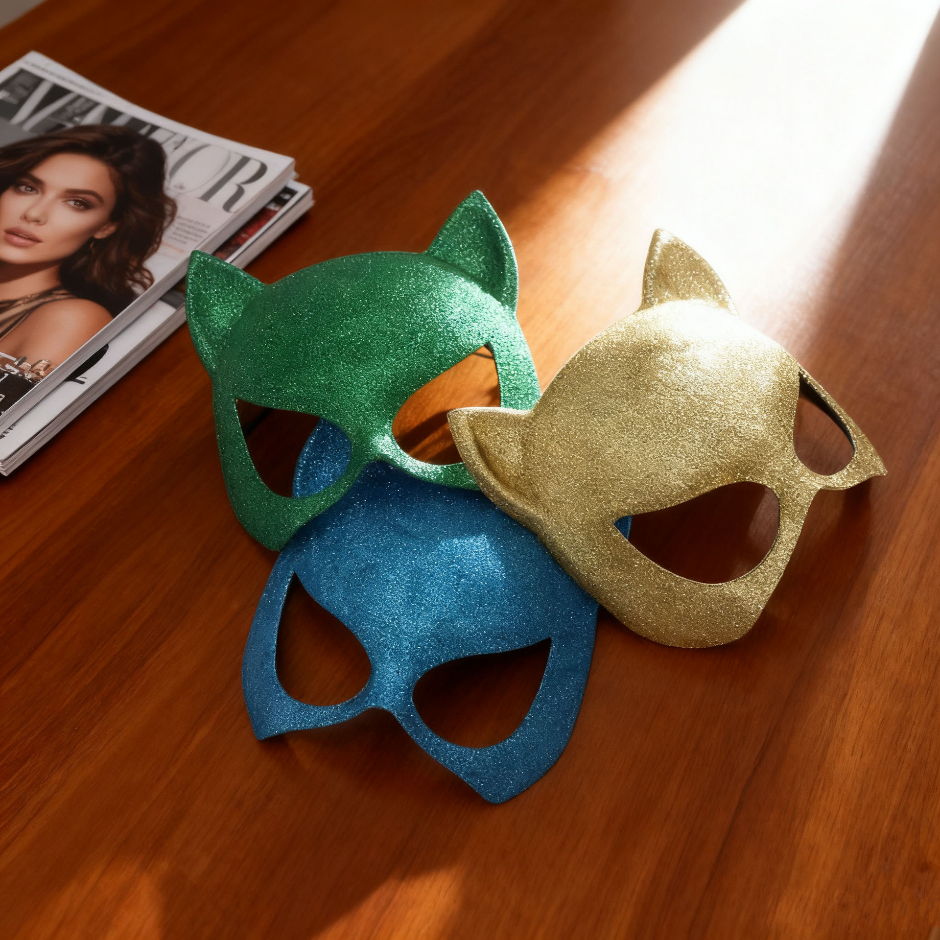 Nuevos productos transfronterizos polvo cara de gato media cara máscara de baile misterioso espectáculo de disfraz de fiesta sexy dama máscara de ojos