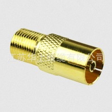镀金F转9.5母英制F头转RF母头 有线电视转接头连接器机顶盒插头