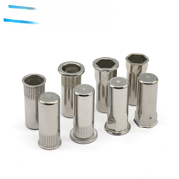 拉铆螺母304不锈钢防水半六角小沉头平头白钢盲孔铆螺帽M3M4M5-12