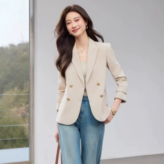 供应链批发时尚职业装咖色职业西装外套女产地新款春气质潮流女装