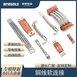 铜编织带软连接铜编织线铜绞线紫铜裸铜镀锡压铜管压焊压端子绝缘