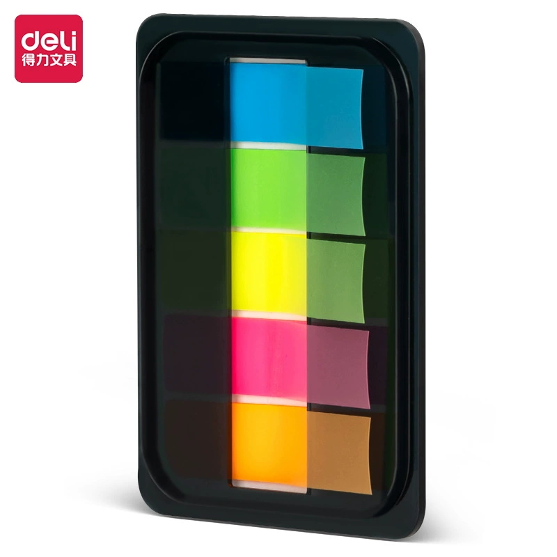 得力 Post-it notes wholesale 9060 fluorescent label paper for students, transparent office classification instruction label