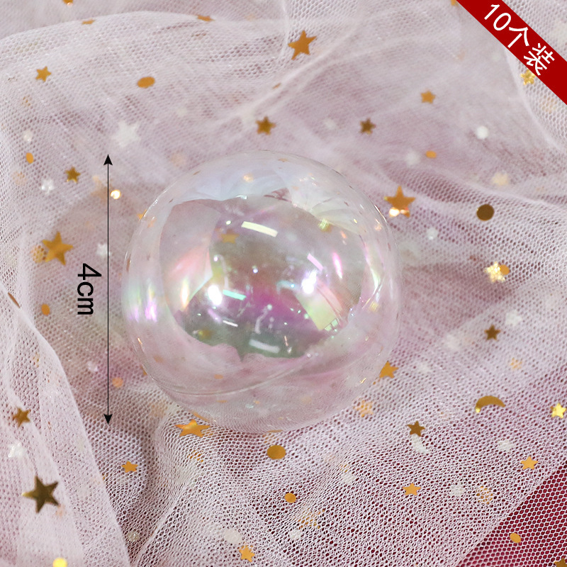 10 con bolas transparentes coloridas - 4cm