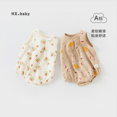 Newborn Summer Vest Romper Unisex Baby Sleeveless Triangle Bodysuit Crawling Outfit Baby Clothes Summer Wear