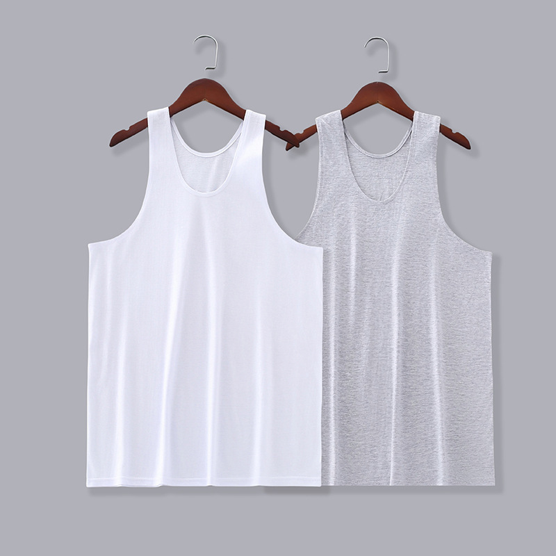 Men's Cotton Tank Top for Middle-Aged and Elderly, Thin Sports Loose-Fitting Undershirt, Sweat-Absorbent, Breathable Base Layer