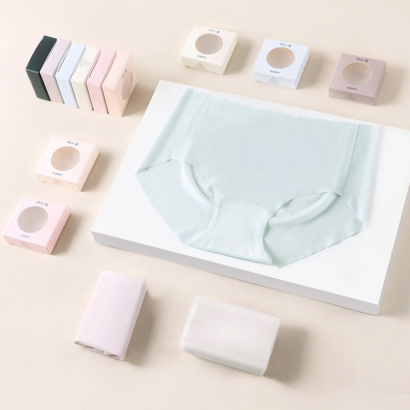 MINI Portable quick-drying Ice Silk seamless women's underwear mid-waist summer ultra-thin Japanese girl briefs breathable