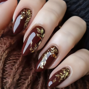 Cross-Border Hot-Selling Water Drop Nails, Atmospheric Light Luxury Manicure, Wearable Nails, Sparkling Leaves, Noble Fake Nails