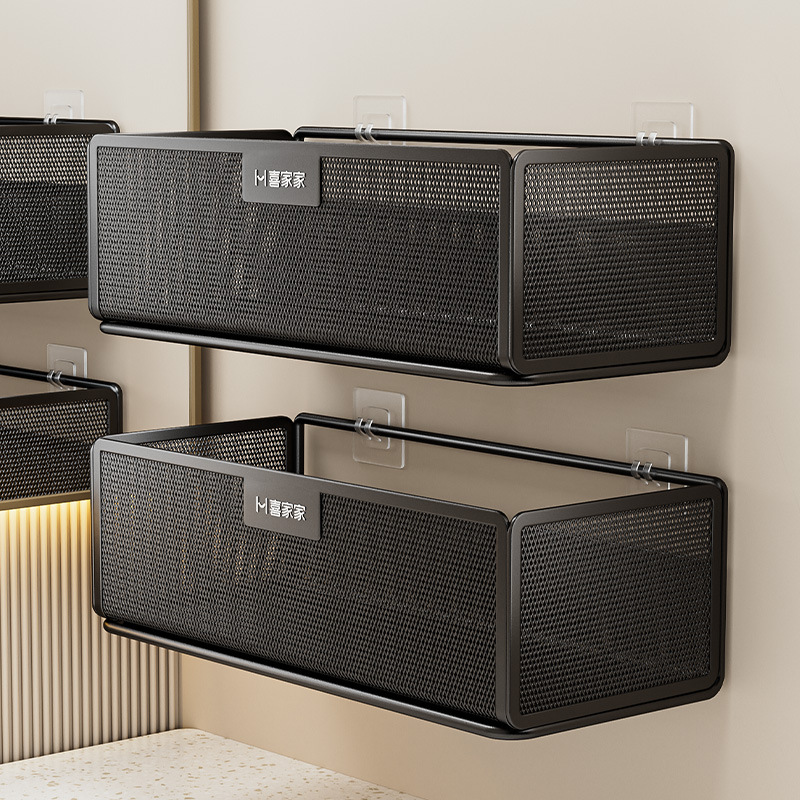 Bathroom Storage Rack Without Punching Holes, Bathroom Wall-Mounted Toilet Washbasin Wall Storage Rack, Dense Mesh Reinforced Shelf