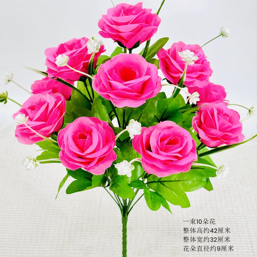 10 rosas arcoíris de color rosa puro