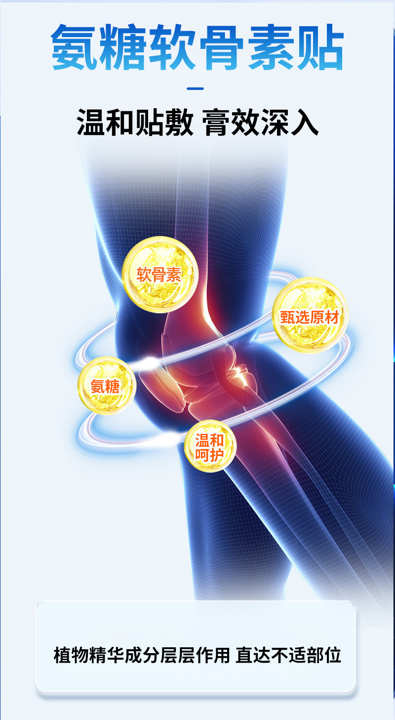 Glucosamine Chondroitin Elastic Moxa Patch for Neck Shoulder Waist Knee Joint Support 12 Patches Per Box specifications
