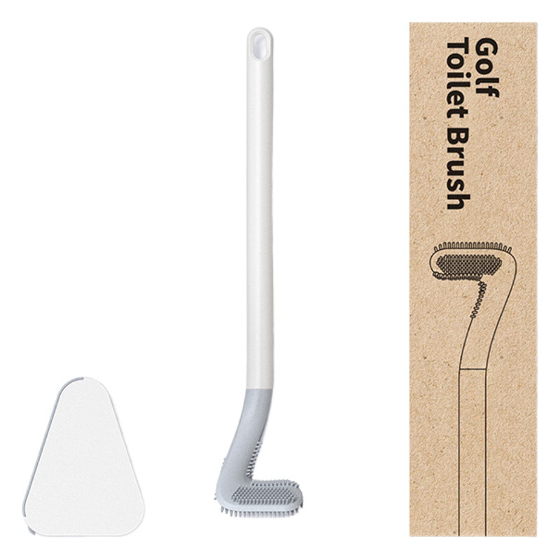 El nuevo cepillo de baño de golf de Xiangjia, goma suave, mango largo, sin ángulo muerto, cepillo de inodoro, base de cinturón de agua a prueba de fugas de apertura automática