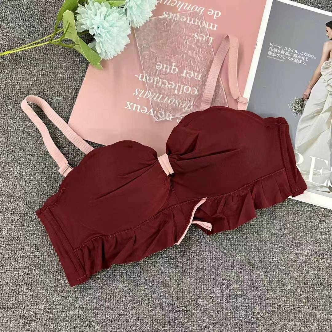 Nuevo estilo de verano brillante sin marcas cómodas ropa interior brillante sexy desnudo sujetador contra el pecho contra la caída del sujetador