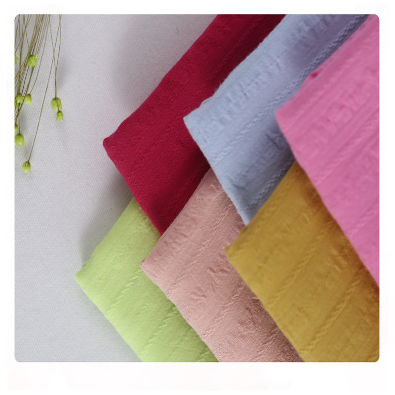 全棉提花泡泡布 全棉纱罗提花绉布 纯棉提花纱罗 纯棉提条砂洗布