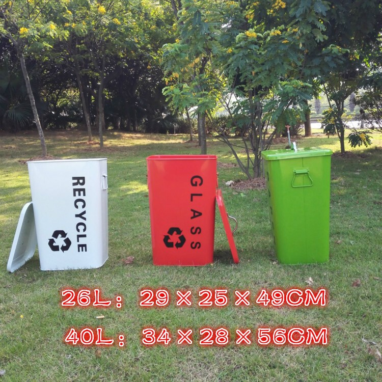 Oq5M Wholesale Candy Iron Trash Can Storage Bucket Large and Small Environmentally Friendly Classification Outdoor Outdoor with Lid Oq5M Wholesale Candy Iron Trash Can Storage Bucket Large and Small Environmentally Friendly Classification Outdoor Outdoor with Lid