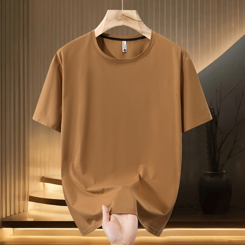 25新款加肥加大码特大码短袖男潮牌夏季宽松大码圆领t恤男冰瓷棉