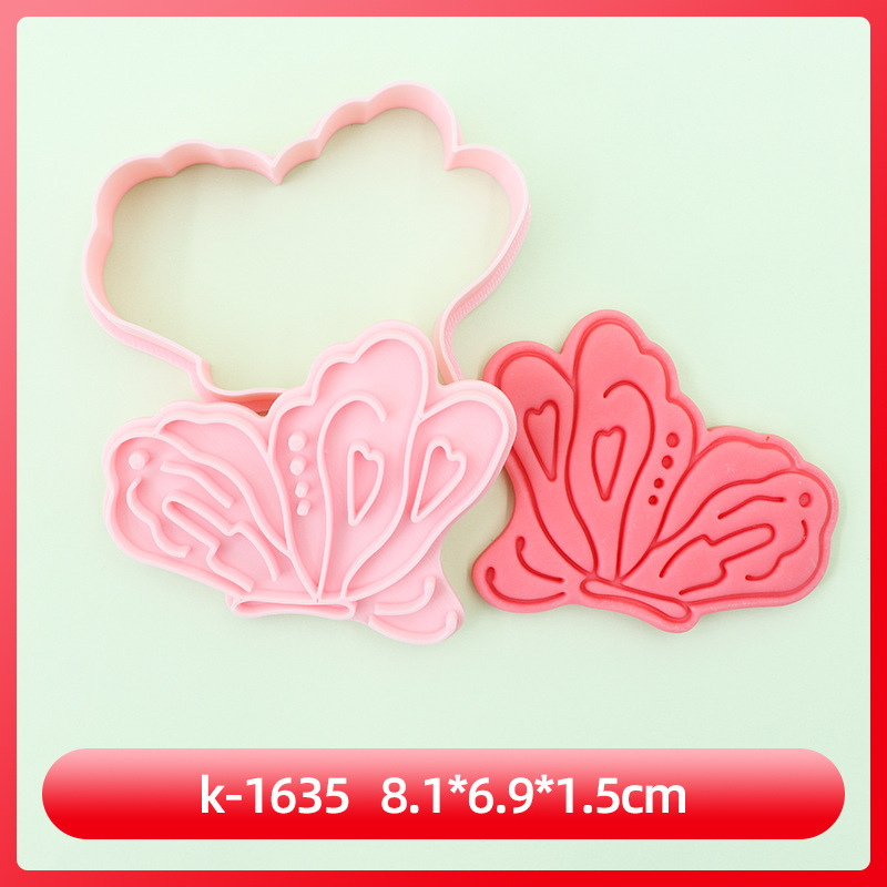 蝴蝶系列饼干模具爱心3D卡通饼干模具DIY黏土花蝴蝶印花饼干|undefined