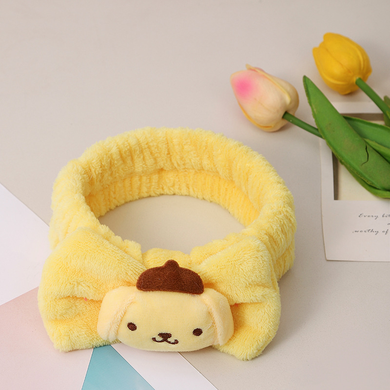 Linda diadema de perro de laurel de laurel de dibujos animados lindo diadema de esponja tridimensional Sanrio diadema de lavado de cara para niños tocado de presión de cabello al por mayor