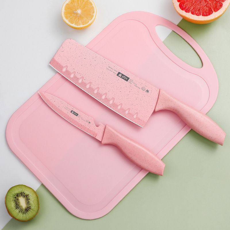 Cuchillo de cocina, conjunto de utensilios de cocina, herramientas de alimentación infantil, cuchillo de corte de verduras doméstico, conjunto completo de tabla de corte 2 en 1