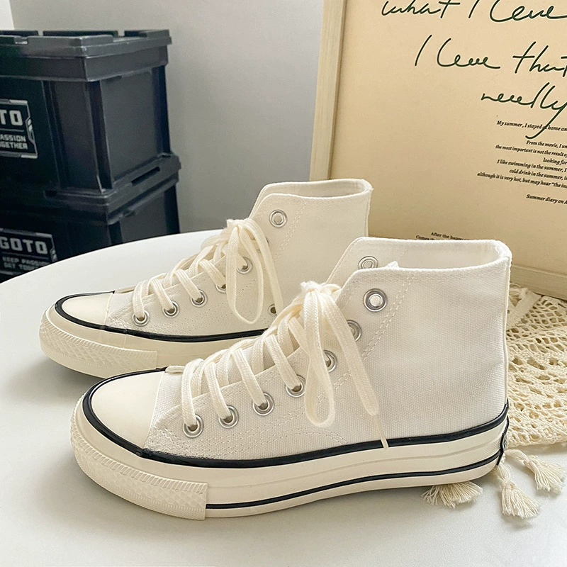 Канвасовые кроссовки высокие (Canvas High-Top Sneakers), корейский стиль, классика повседневная, размеры EU 35–44