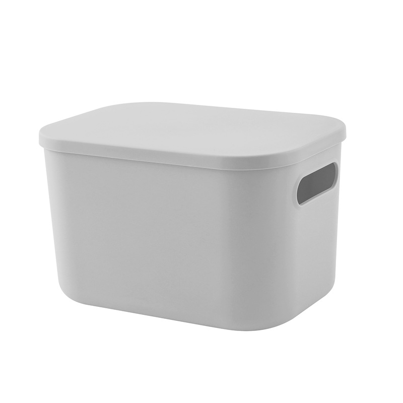 Cesta de almacenamiento para artículos diversos, snacks, cosméticos, caja de almacenamiento, organizador de ropa para dormitorio, caja de almacenamiento de escritorio con tapa de plástico