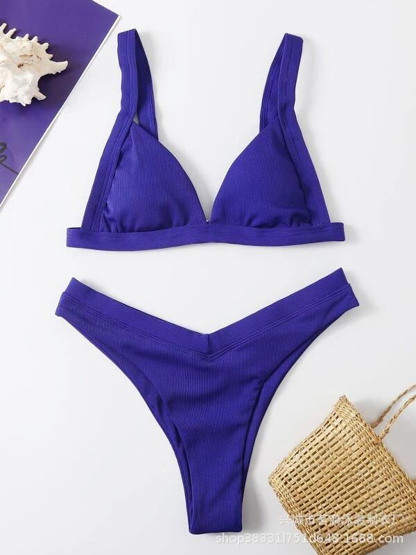 Mingyi nuevo popular multicolor color sólido pequeño hoyo bar moda europea y americana sexy multicolor Bikini traje de baño de las mujeres