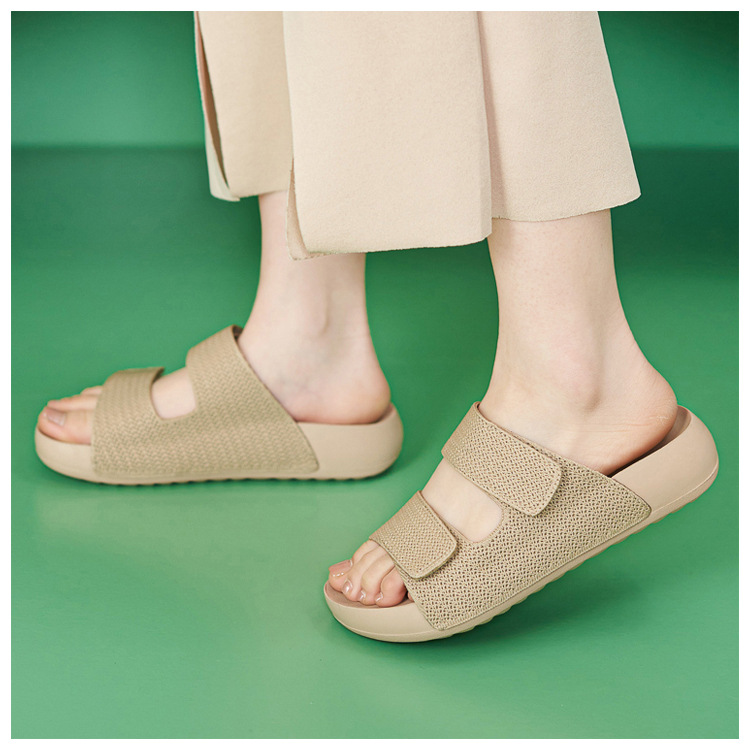 Dép sandal nữ quai chữ V đế dày EVA chống trượt — màu đen, màu hồng, màu kaki, màu mơ chi tiết 17