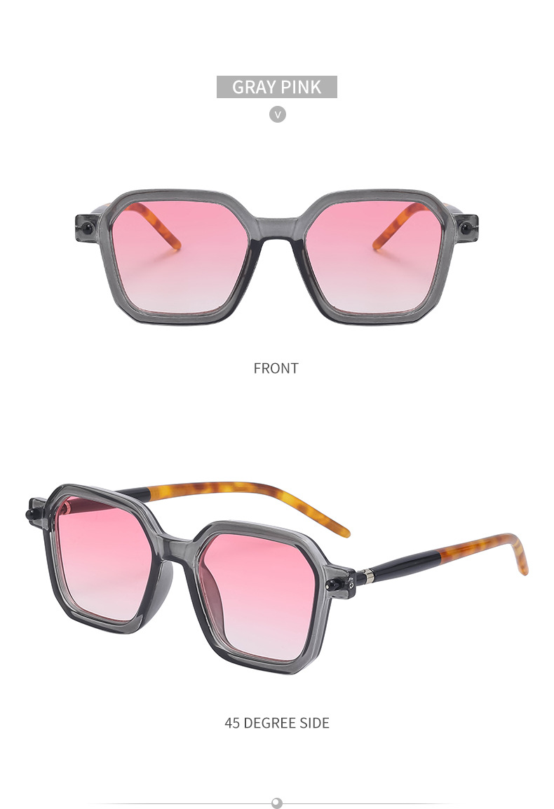 Unisex Fashion Gradient Color Pc Square Metal Sunglasses display picture 20