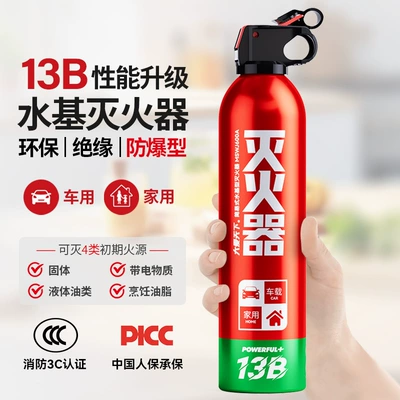 Car Fire Extinguisher Water-Based Gift Emergency Supplies Mini 13B Car Fire Extinguisher 600ml Car Fire Extinguisher