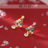 Silver needle, fashionable Christmas earrings, silver 925 sample, European style, wholesale