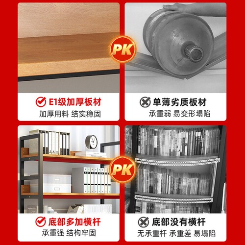 Bookshelf Floor Storage Rack Simple Home Use Steel and Wood Shelf Children's Storage Rack Iron Multi-level Bookcase Display Stand