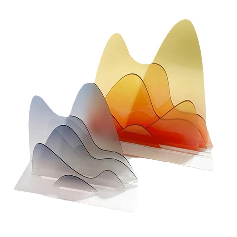简约风格彩色半透明有机玻璃板渐变色亚克力板UV印刷激光切割