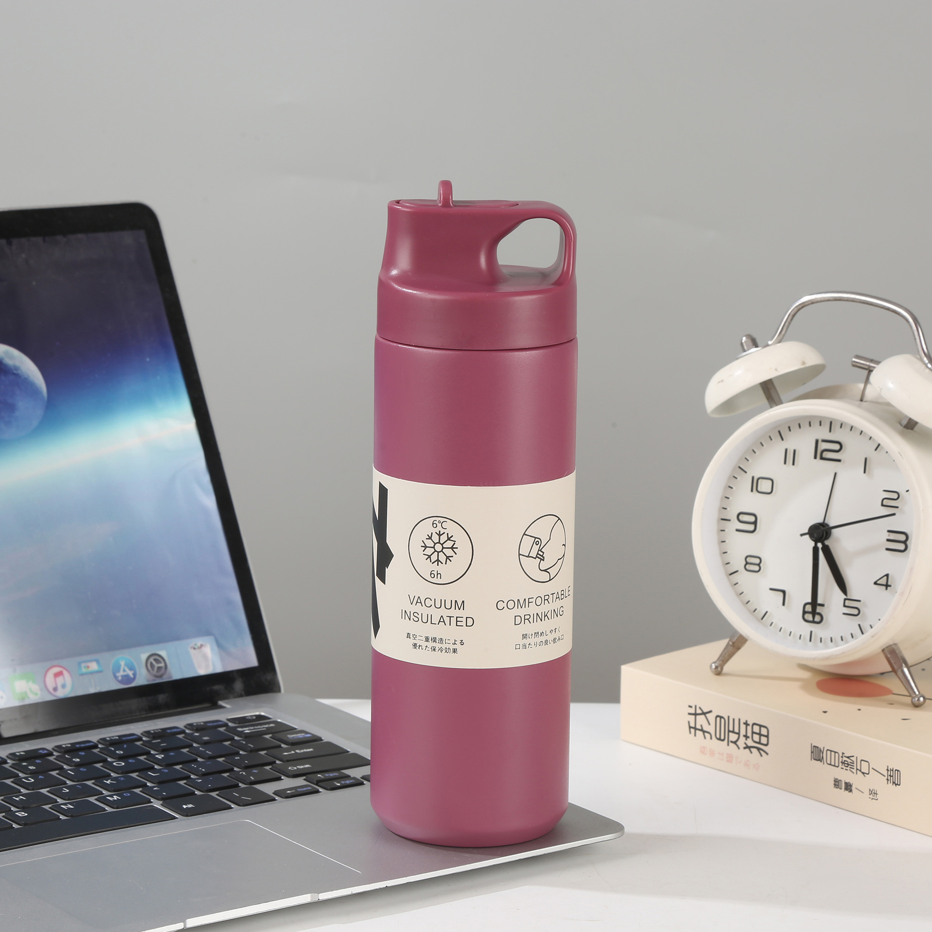 Taza termo de acero inoxidable 304 transfronteriza taza de agua deportiva de gran capacidad botella de agua deportiva japonesa taza de agua tipo boquilla al por mayor