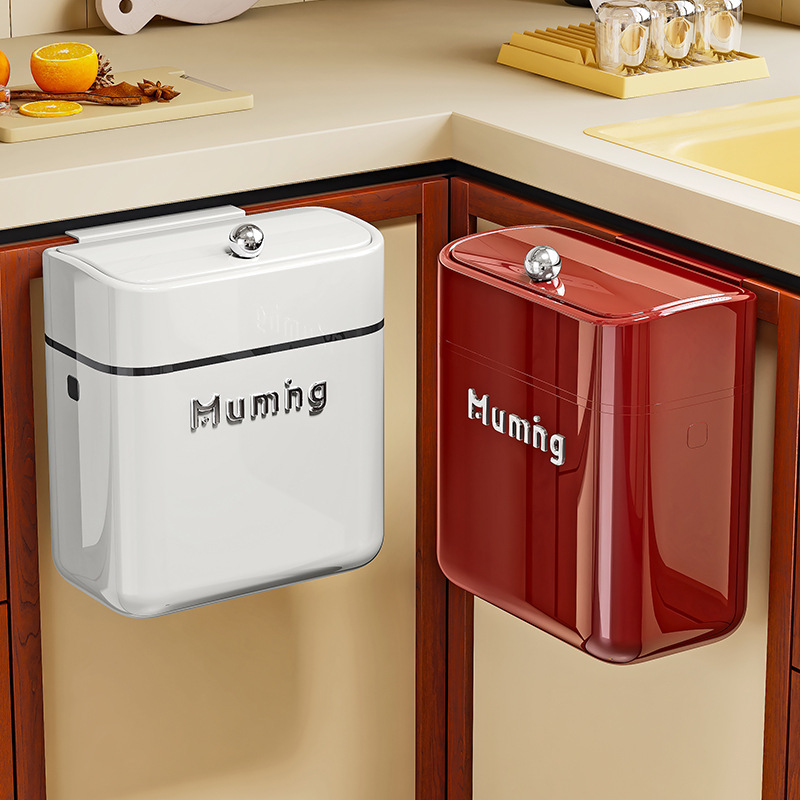 Carefully Selected Wall-Mounted Bathroom Trash Cans with Lids for Home Use, Kitchen Cabinets, and Dedicated Kitchen Waste Storage Bins