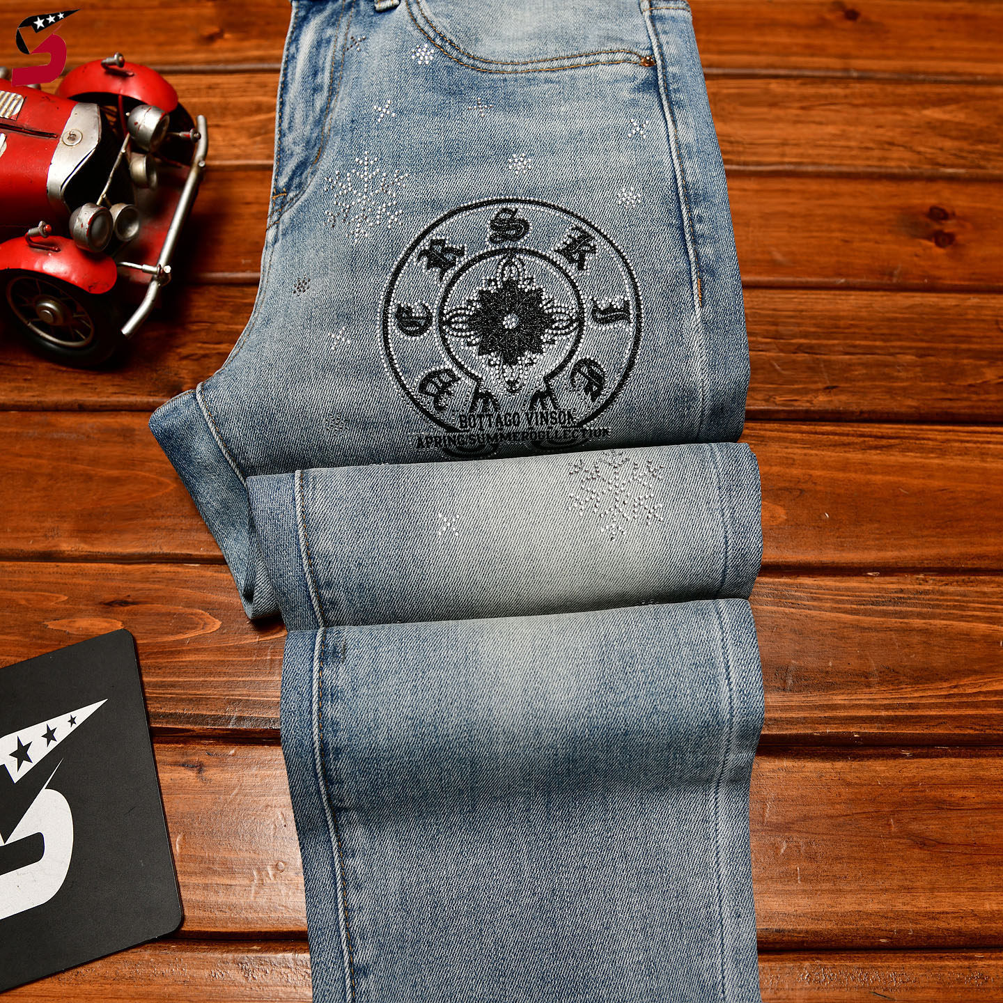 Jeans da uomo di alta gamma, vestibilità slim, gamba dritta, elasticizzati, con strass, stile streetwear, estivi e primaverili, pantaloni lunghi_voghion.com
