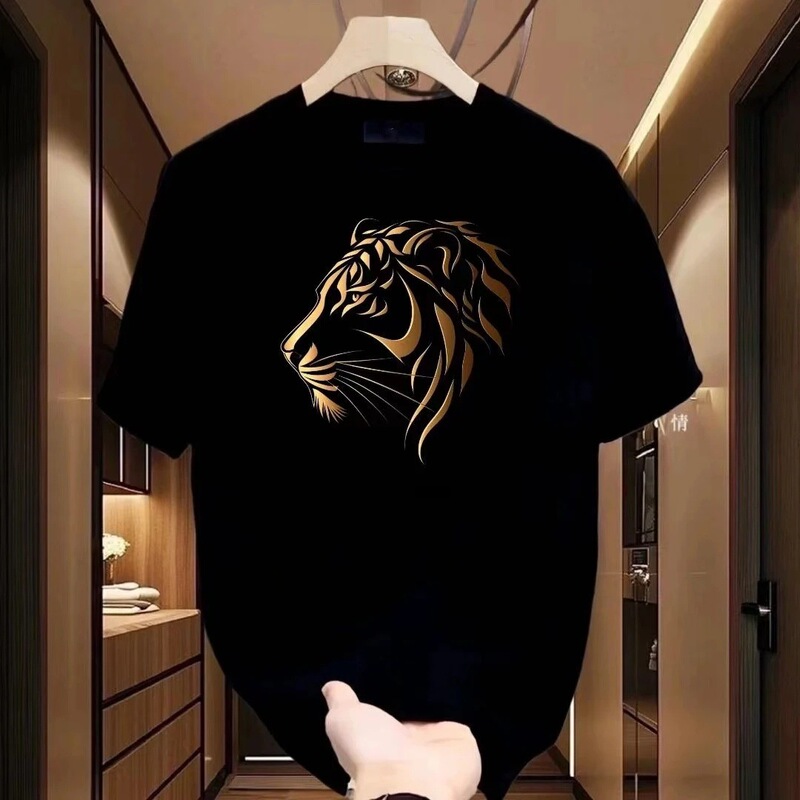 Heavyweight 100% Pure Cotton Oversized Letter Short-Sleeve T-Shirt for Men, Summer 2026 New Style Couple Outfit Top