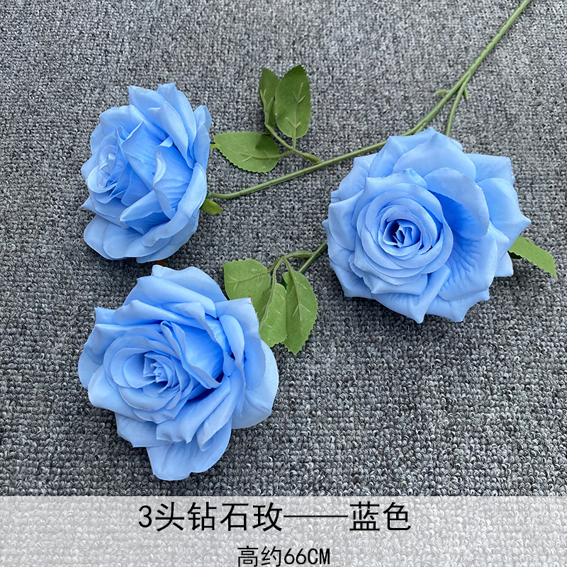 Rosa roja cascada flor artificial pared Punch-en apoyos boda arreglo de flores decoración del hogar 3 diamante rosas