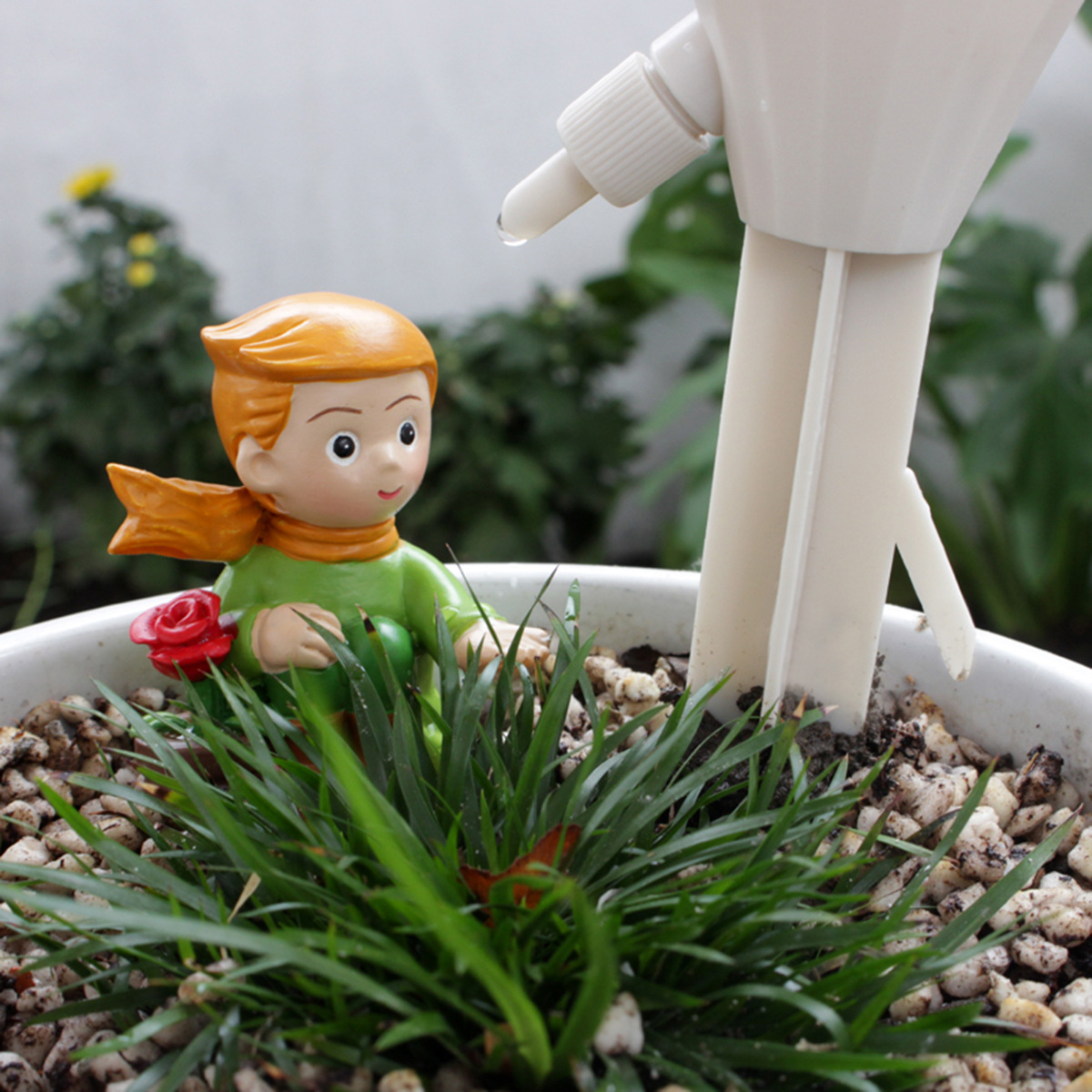 Little Prince and Fox Lazy Man Automatic Flower Watering Drip Irrigation Adjustable Dripper Sipper Flow Rate Potted Decorative Pendulum