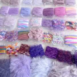 原创迷你线板紫色系手混线小样藏族脏鞭发绳文玩头饰辅料 DIY配件