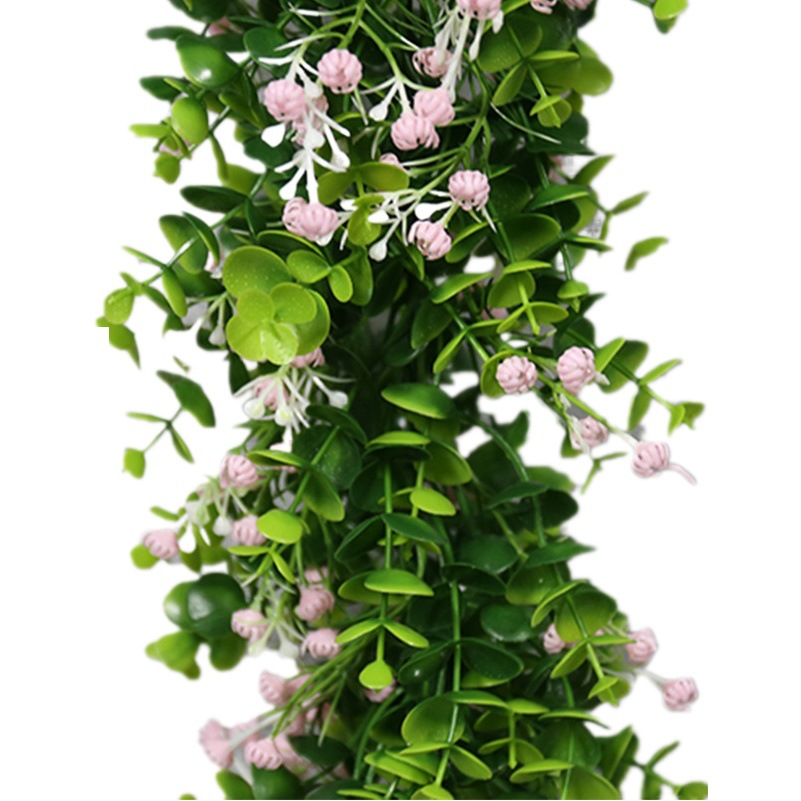Artificial eucalipto ratán vid planta verde hoja tubo techo hoja verde sinuoso flor decorativa Vine flor falsa Ratán