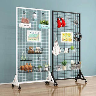 Colorful Rope Display Rack Wrought Iron Mesh Rack Grids Floor-Standing Exhibition Rack Stall Shelf Kindergarten Jewelry Rack Independent Station