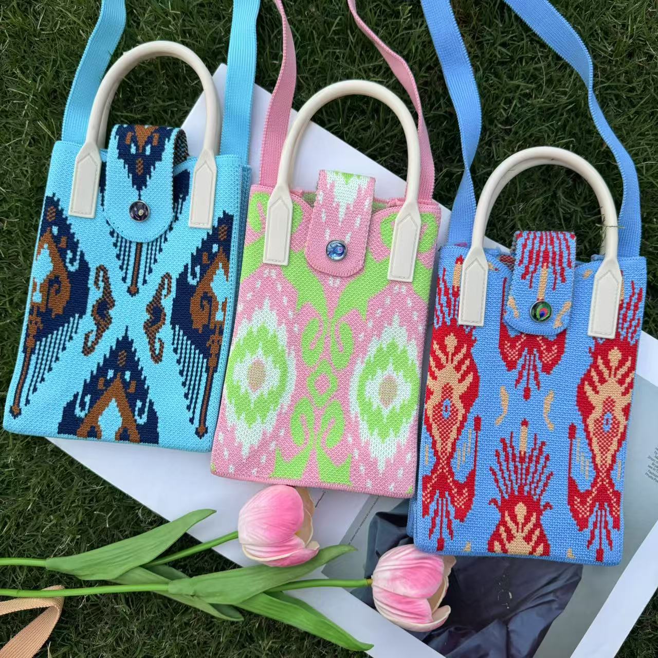 艾德莱斯新疆花纹手机包包印花民族风斜跨便携旅游跨境托特包手提