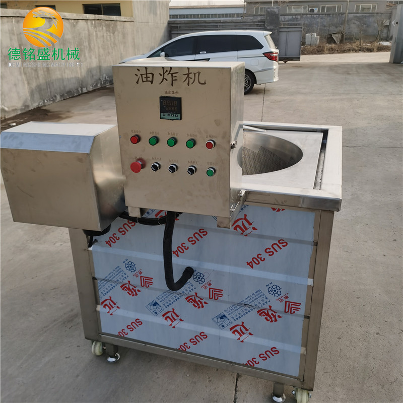 罗定市炸虎皮鸡爪设备 自动翻锅出料凤爪油炸机 德铭盛鸡爪电炸锅